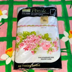 Vintage Montgomery Ward Percale two standard size pillowcases